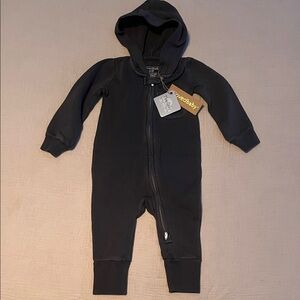 L'ovedbaby Black Hooded Footie